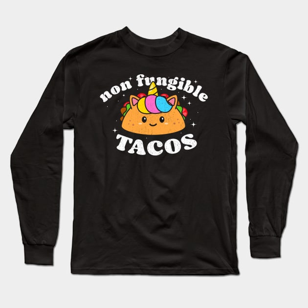 Cute Non Fungible tacos Unicorn nftacos mexican food Long Sleeve T-Shirt by opippi